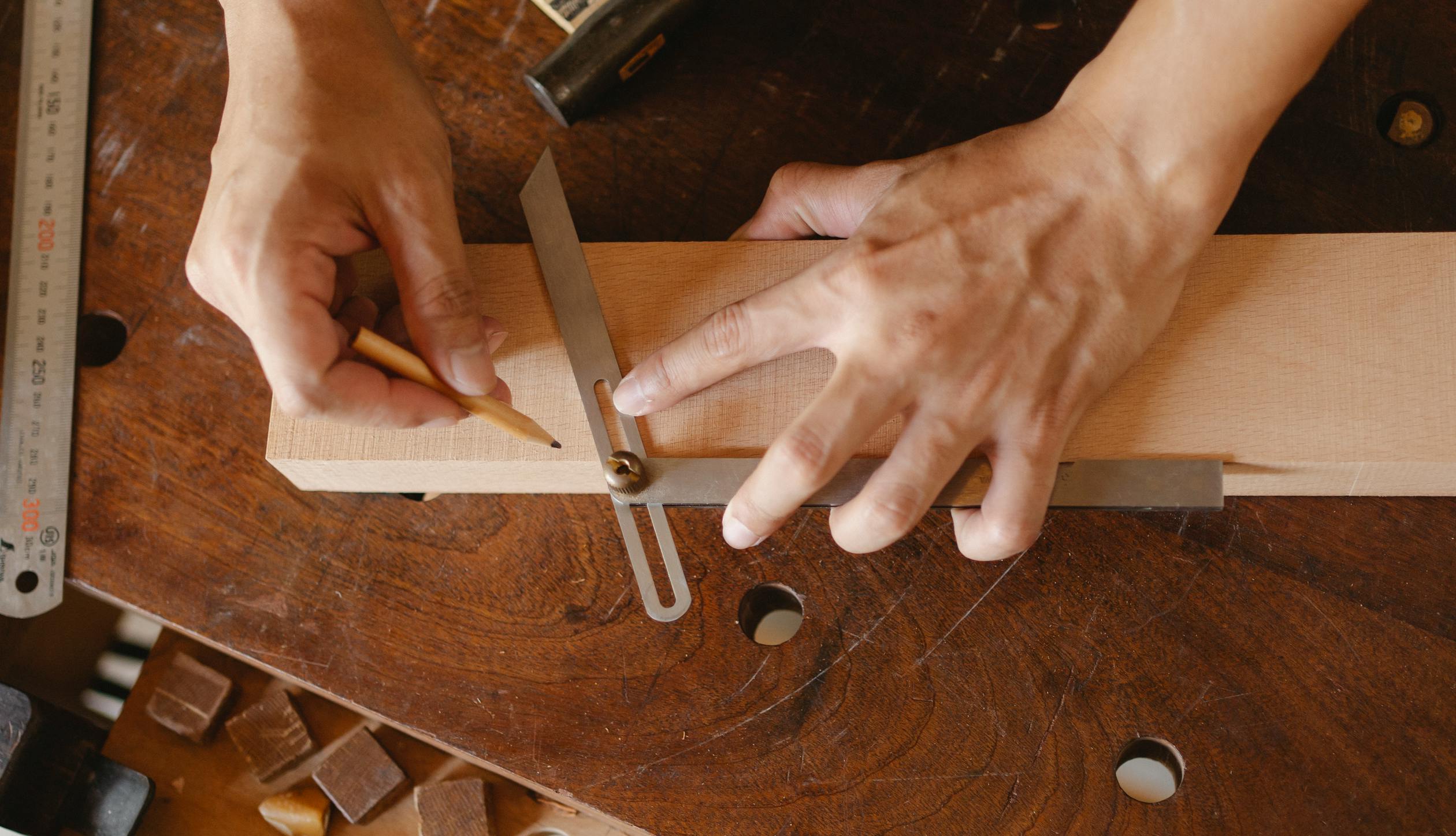Close-up detail of custom cabinet door joinery and finish quality